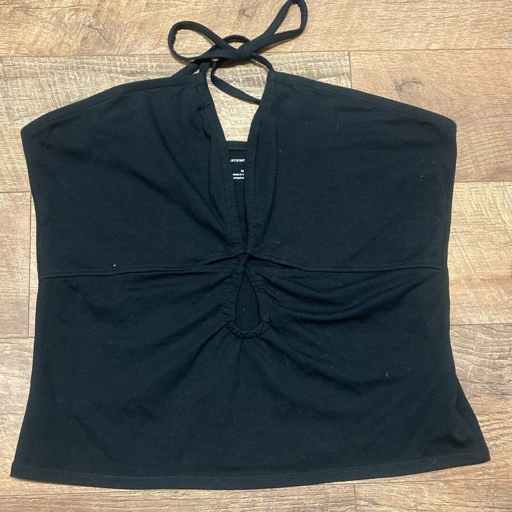 NWT Anthropologie Cotton Blend Tube Top W/ Ruching & Peek-a-boo Size XL - Picture 2 of 5